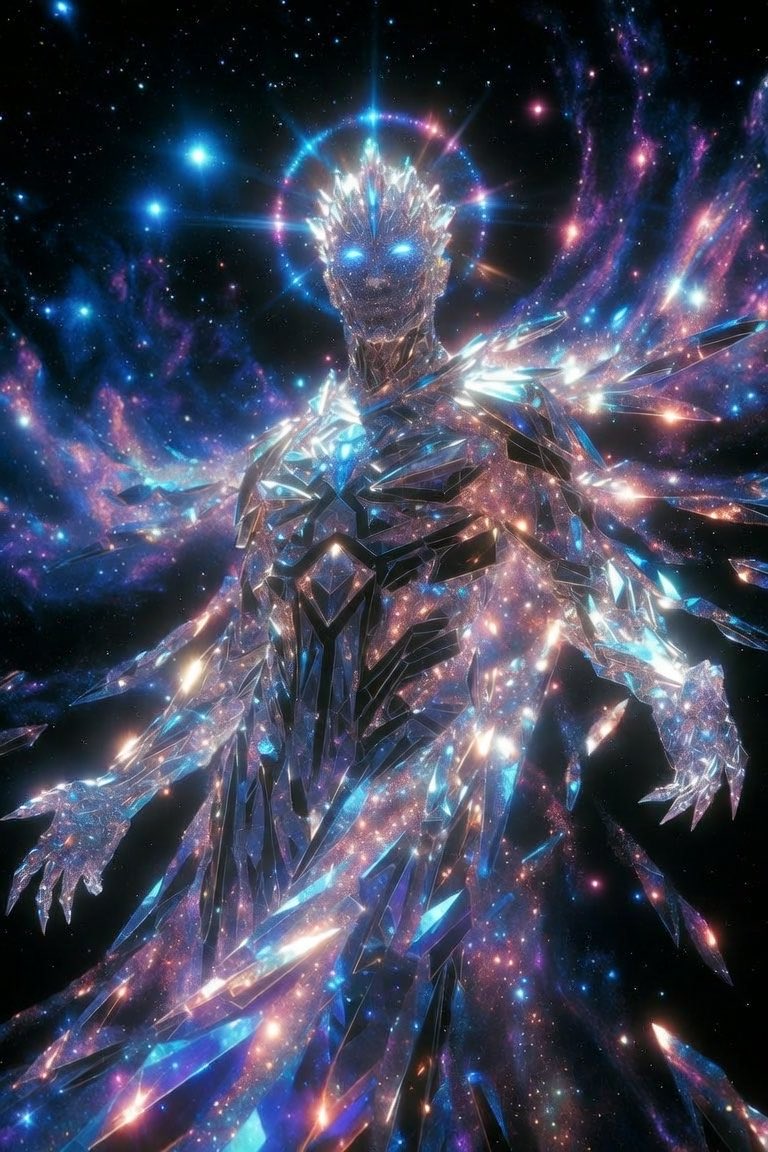 Jotrade2's tweet photo. Lost in the stars ✨ This crystalline cosmic guardian appeared in my dreams… Who else feels the pull of the universe?
#AIArt #DigitalArt #FantasyArt #Surrealism #GrokImagine #ArtStation https://t.co/l1CMbHHjmv