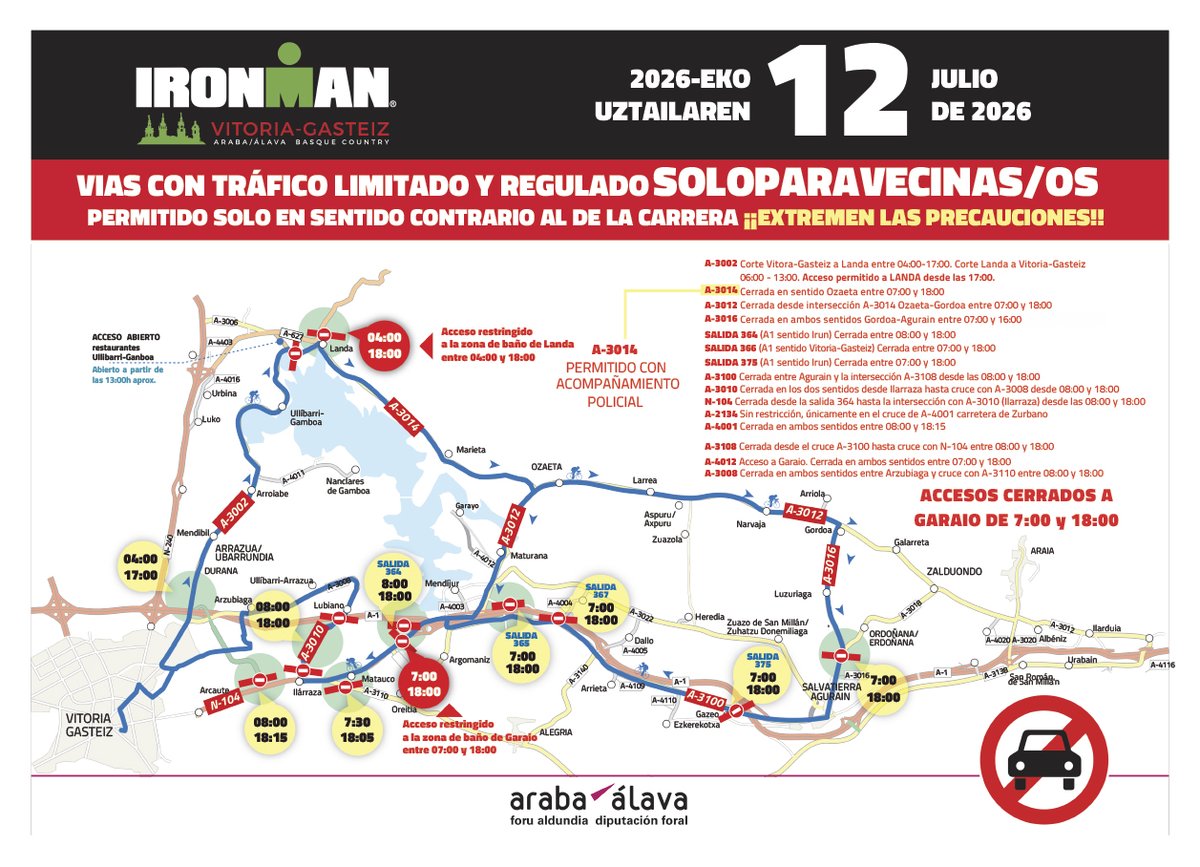 barrundia_udala's tweet photo. IRONMAN 2026: Afectacion al trafico y vias alternativas
https://t.co/HTsVLGVeao
#IRONMANVitoriaGasteiz #Barrundia #Landa #Garaio #Trafikoa #Tráfico #Movilidad #MovilidadSegura #Aviso #CortesDeTráfico #Accesos https://t.co/3q7msZqzNr