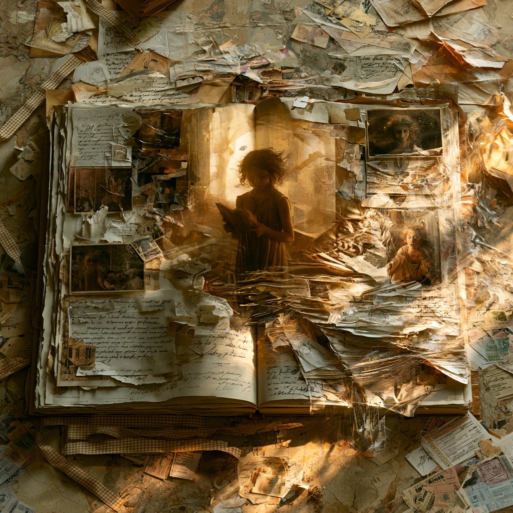FOulhiou's tweet photo. #Promptshare

Artistic scrapbook page evoking [SUBJECT], layered papers, torn edges, photos, handwritten notes, stickers, gingham washy tape, entrance or travel tickets, soft lighting, high detail, top-down view --profile 6tiu6il --v 8.1

Your turn! Share with #cp71 https://t.co/5szDKDgp4t