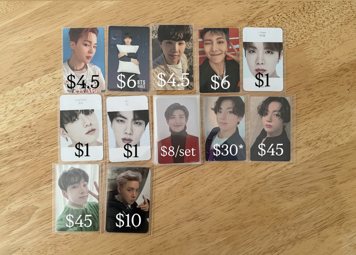 yoongerinesss's tweet photo. this is a long shot but is anyone looking for any of these bts photocards?
they are super cheap and i am based in canada but can ship WW 🥹
all prices are in canadian dollars!
#btsphotocards #bts #photocard https://t.co/Ug7XA7Klru