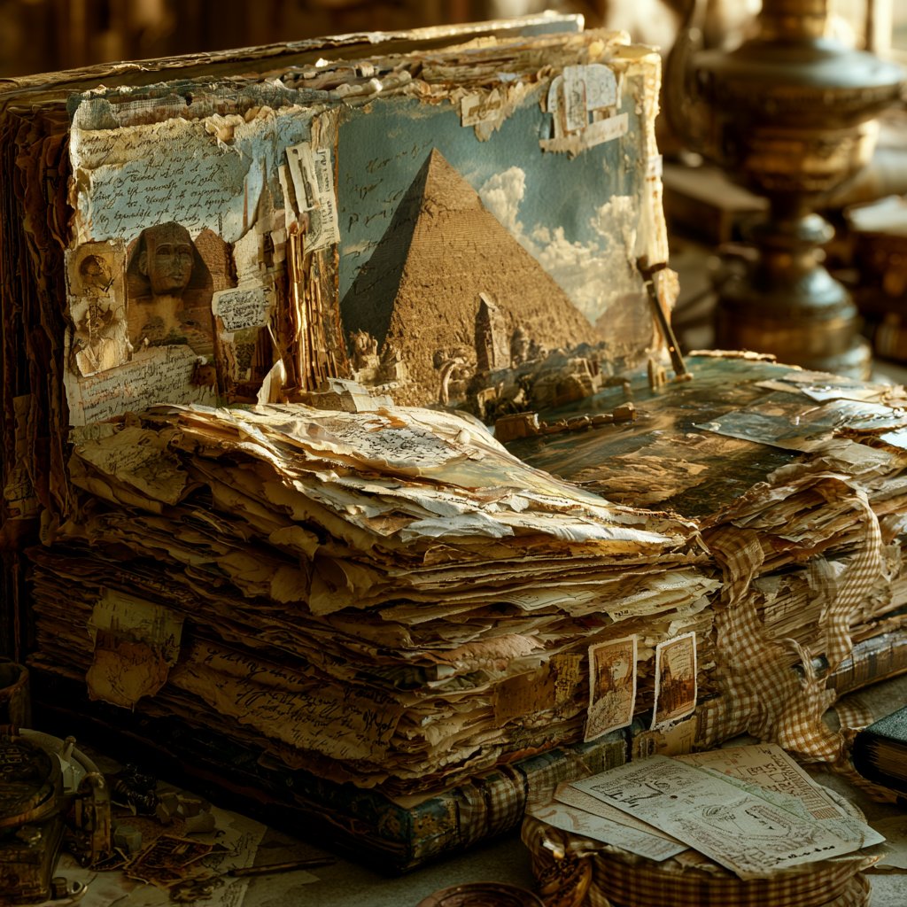 FOulhiou's tweet photo. #Promptshare

Artistic scrapbook page evoking [SUBJECT], layered papers, torn edges, photos, handwritten notes, stickers, gingham washy tape, entrance or travel tickets, soft lighting, high detail, top-down view --profile 6tiu6il --v 8.1

Your turn! Share with #cp71 https://t.co/5szDKDgp4t