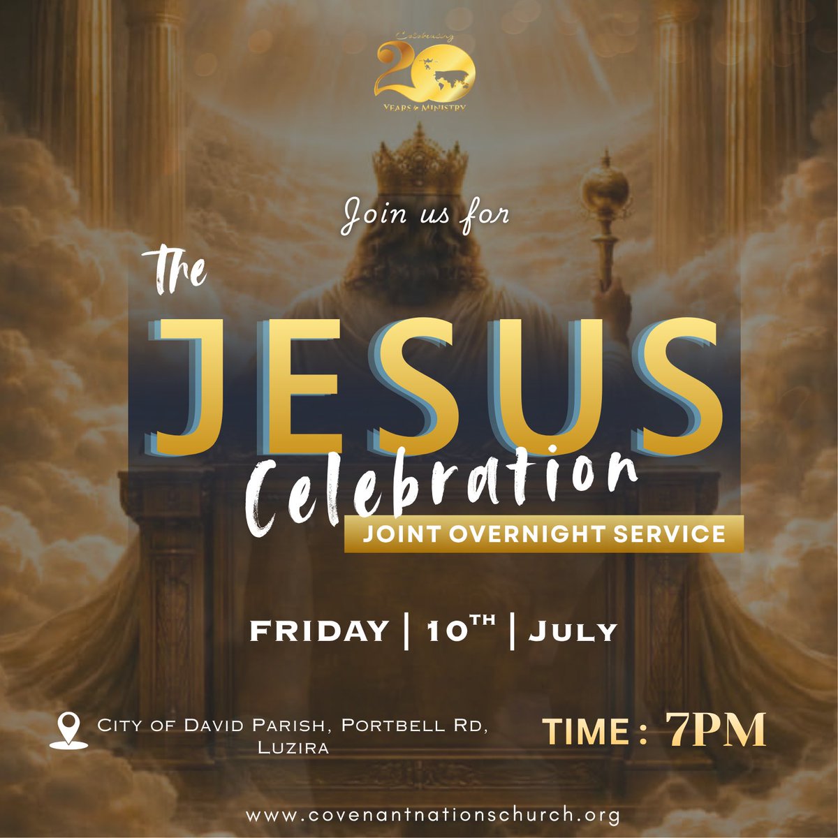 covenantnations's tweet photo. The Jesus Celebration Joint overnight is back!

This Friday, all parishes shall gather at the City of David parish in Luzira for worship, intercession, the word and holy communion.

We look forward to celebrating Jesus together with you.

Shalom 🙌🏾🙏🏾 https://t.co/YXfYBMYgR3