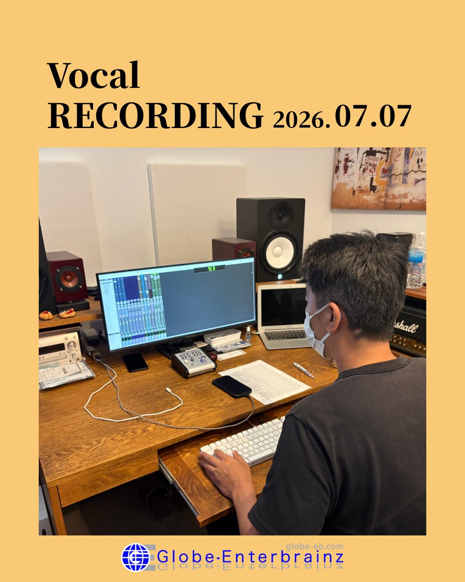 tw_globe's tweet photo. 7日は、 #つー さんの歌収録でした。 #作詞 #作曲 #編曲 #ギター は、人気作家の #海津信志 。日常感のある前向きなキャッチー曲をつーさんの力んでいない丁寧な歌い方で余計ジワっと染み込む様な、歌と曲のマッチングが非常に良い世界観になりました。これは是非、みんなに聞いて欲しい。 https://t.co/JMWSNAb8Ka