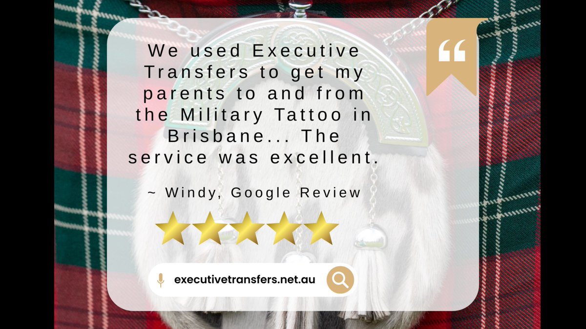1300VIPTRAVEL's tweet photo. The pipes are playing, the drums are rolling, and Windy's parents arrived in perfect style. #ExecutiveTransfers delivered a flawless door-to-door service for the Brisbane Military Tattoo. Thanks for the #5StarReview, Windy ⭐⭐⭐⭐⭐ https://t.co/bUeW5VIM63
