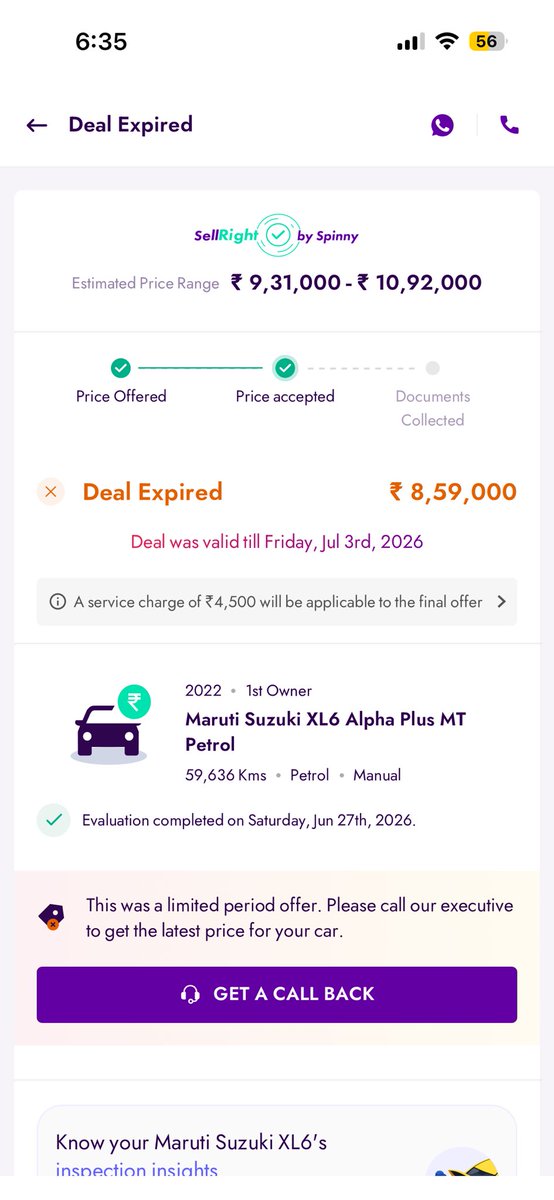 jayanth9599's tweet photo. @myspinny sir your quoted price for my car is good and valuable but I’m unable to sell my car due to new car down payment unable to pay for EMI.

I AM SORRY https://t.co/Pwu7Y9NSwc