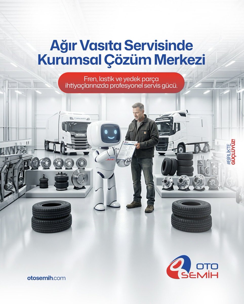 otosemih's tweet photo. Ağır vasıta araçlarınızın fren, lastik ve yedek parça ihtiyaçlarında güvenilir, planlı ve profesyonel çözümler sunuyoruz.

Güçlü servis altyapımız ve uzman ekibimizle filolarınızın kesintisiz operasyonuna değer katıyoruz.

Oto Semih – Ağır Vasıta Servisinde Kurumsal Çözüm Merkezi https://t.co/OxvSabPjUG