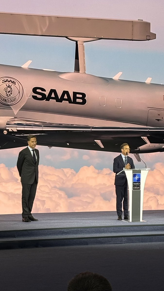 MaxVillman's tweet photo. Breaking! 🚨
NATO to join Sweden France Canada to procure and jointly operate Saab Globaleye AWACS.

Belgium Canada Denmark Germany Latvia Lithuania Luxemburg Netherlands Norway Romania https://t.co/hNMU4jhOqq