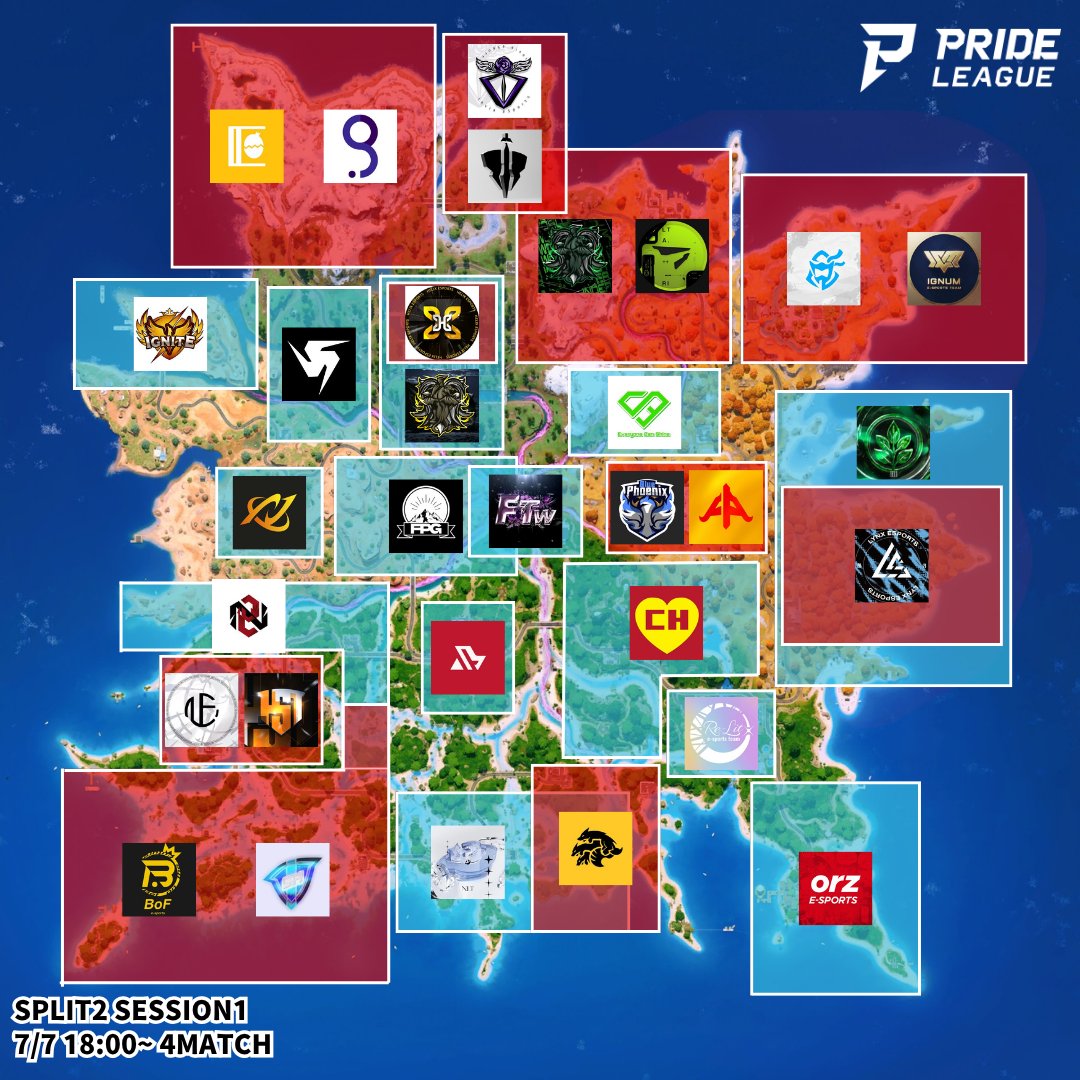 LYNX_e_sports's tweet photo. 【PRIDE LEAGUE 2026 featuring FORTNITE】
SPLIT-2 開幕戦⚔️LANDMARK 確定版🗺️
7/7(火)17:30～(試合開始18:00)

作成 @AC_Bird1 / @Zet_FN
#PRIDE2026