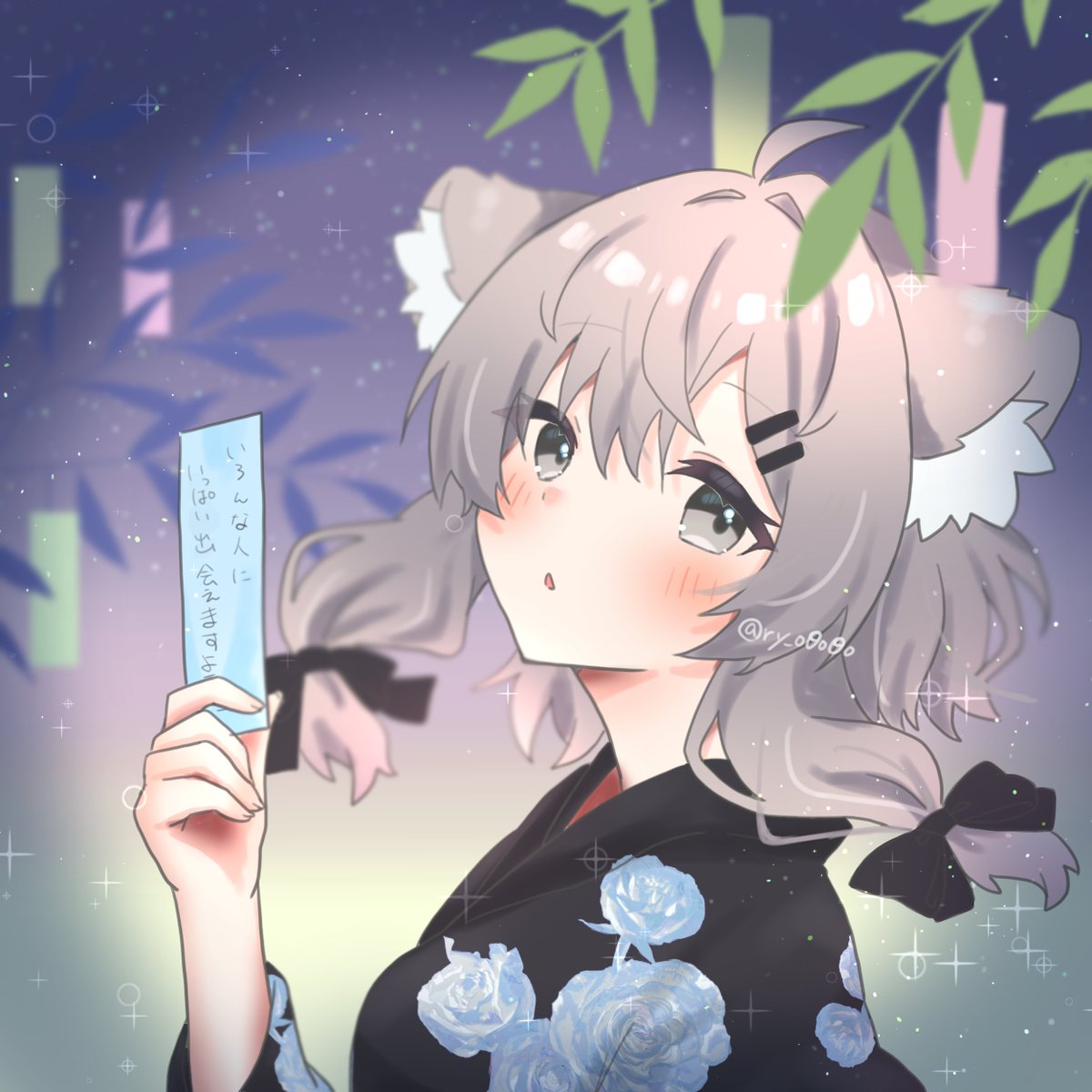ry_o0o0o's tweet photo. 遅刻だけど、ちょうど七夕🎋
#VRCくりえいてぃ部_1hdraw https://t.co/o5am0UsrLa