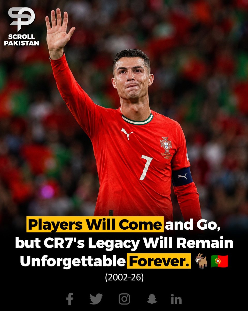 PkLeaderVoice's tweet photo. Players will come and go, but CR7's legacy will remain unforgettable forever. https://t.co/qzh8MbZP3k