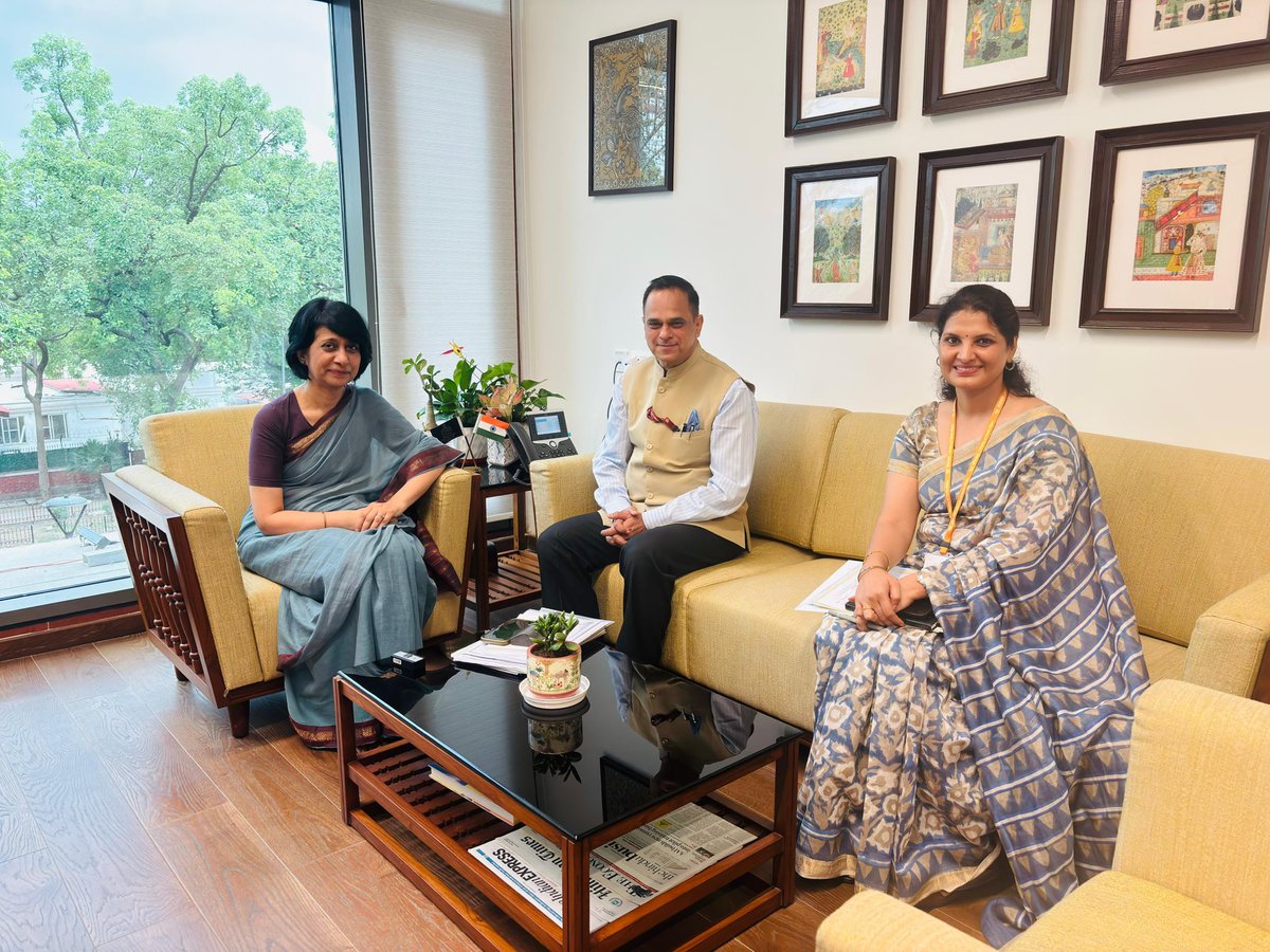 svoruganti1466's tweet photo. Meeting with Secretary @DoPTGoI Smt Rachna Shah ji in Kartavya Bhavan New Delhi today, discussed personnel administration in Rajasthan

7 July 2026

@BhajanlalBjp 
@DIPRRajasthan 
@RajGovOfficial 
@RajCMO 
@PIBJaipur https://t.co/Z7HBwj88iK