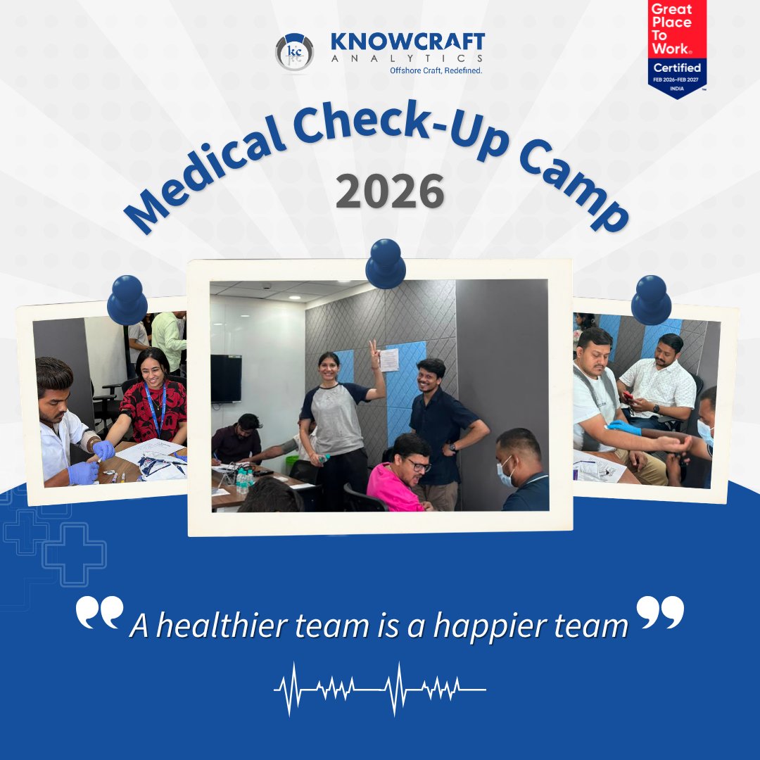 KnowcraftA's tweet photo. Numbers matter. People matter more.
A glimpse from our office health check-up drive - investing in what truly drives Knowcraft.
#TeamKnowcraft #EmployeeWellbeing #WorkplaceWellness #HealthCheckup #HealthFirst #PeopleFirst #CompanyCulture #KnowcraftAnalytics https://t.co/iWjiryIB5h