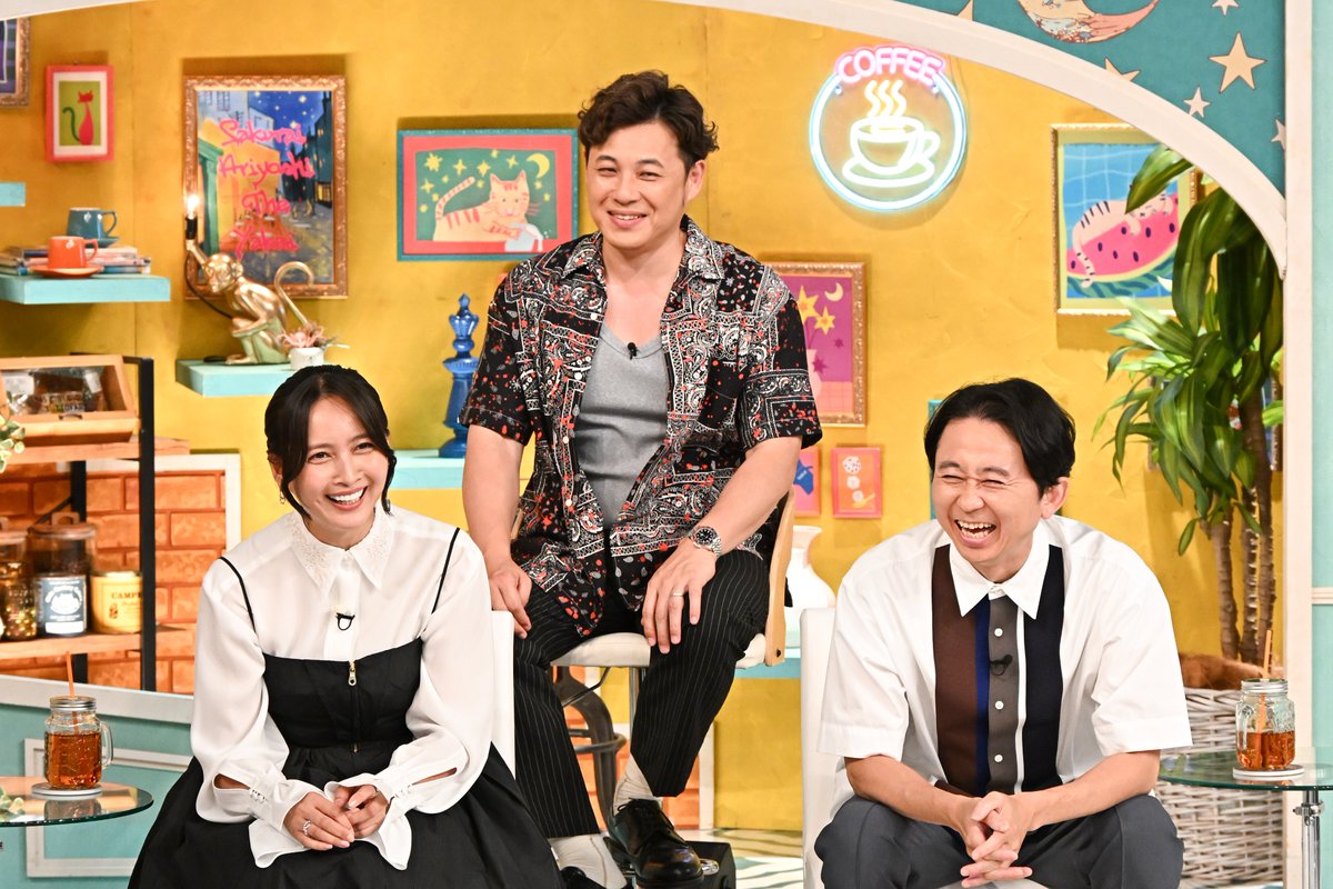theyakai's tweet photo. スタジオオフショット公開📸

今回も仲良し🫶な
#エルフ荒川 さんと #RIKACO さん🩷

#加藤夏希 さんにおうちのお困りごとが！？👀
ぜひ夜会で解決させてくださいね🏠

9日木曜よる10時から🎋 https://t.co/3YH4U6OfH5