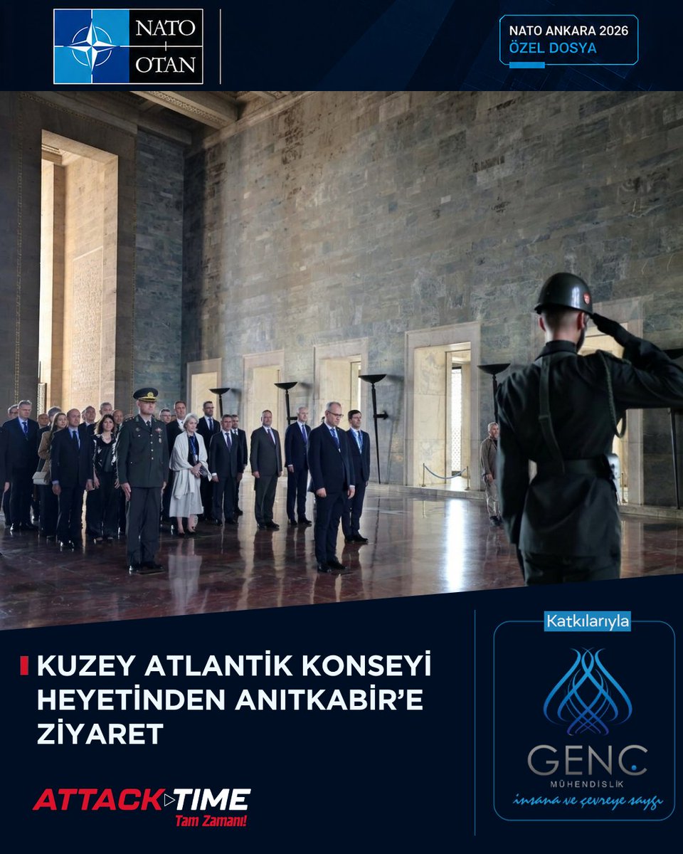 attacktimetr's tweet photo. NATO Ankara Zirvesi öncesinde, müttefik ülkelerin NATO nezdindeki Daimi Temsilcilerinden oluşan Kuzey Atlantik Konseyi heyeti Anıtkabir’i ziyaret etti. Heyet, Gazi Mustafa Kemal Atatürk'ün mozolesine çelenk bırakarak saygı duruşunda bulundu.

@gencmuh1 

#isbirligi #gencmuhendislik
