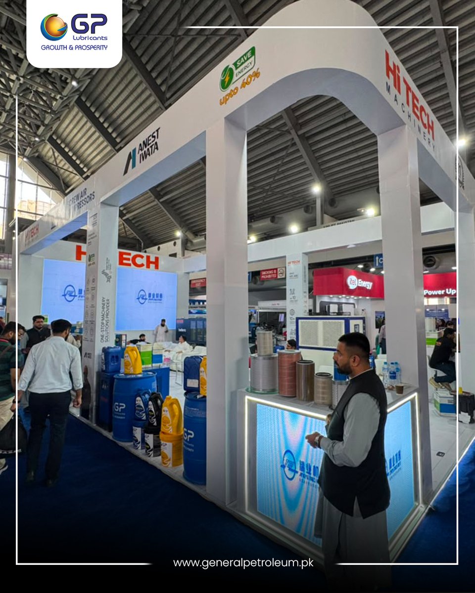 gp_pakistan's tweet photo. (1/3) Peak Machinery Deserves Peak Protection.

We're proud to have GP Lubricants Industrial Oils showcased by our valued partner, Hi Tech Machinery, at Textile Asia 2026. https://t.co/dOR2iWUb4L
