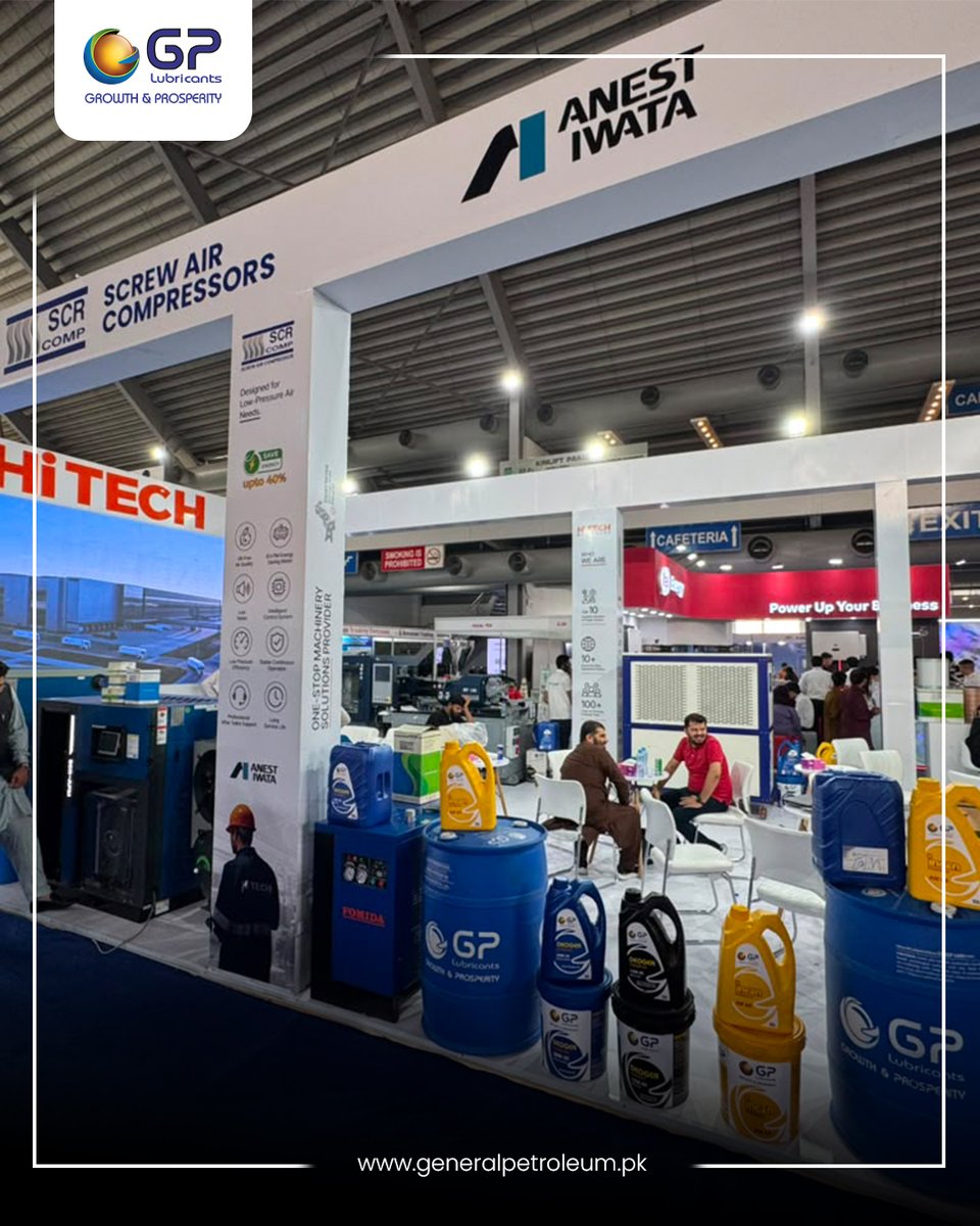 gp_pakistan's tweet photo. (1/3) Peak Machinery Deserves Peak Protection.

We're proud to have GP Lubricants Industrial Oils showcased by our valued partner, Hi Tech Machinery, at Textile Asia 2026. https://t.co/dOR2iWUb4L