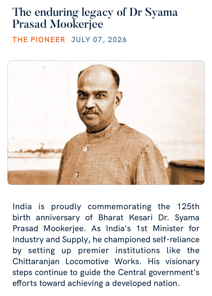 SSCChakraRao1's tweet photo. The enduring legacy of Dr Syama Prasad Mookerjee
 https://t.co/4lrgONnGu5

via NaMo App https://t.co/VR3nTh2vPX