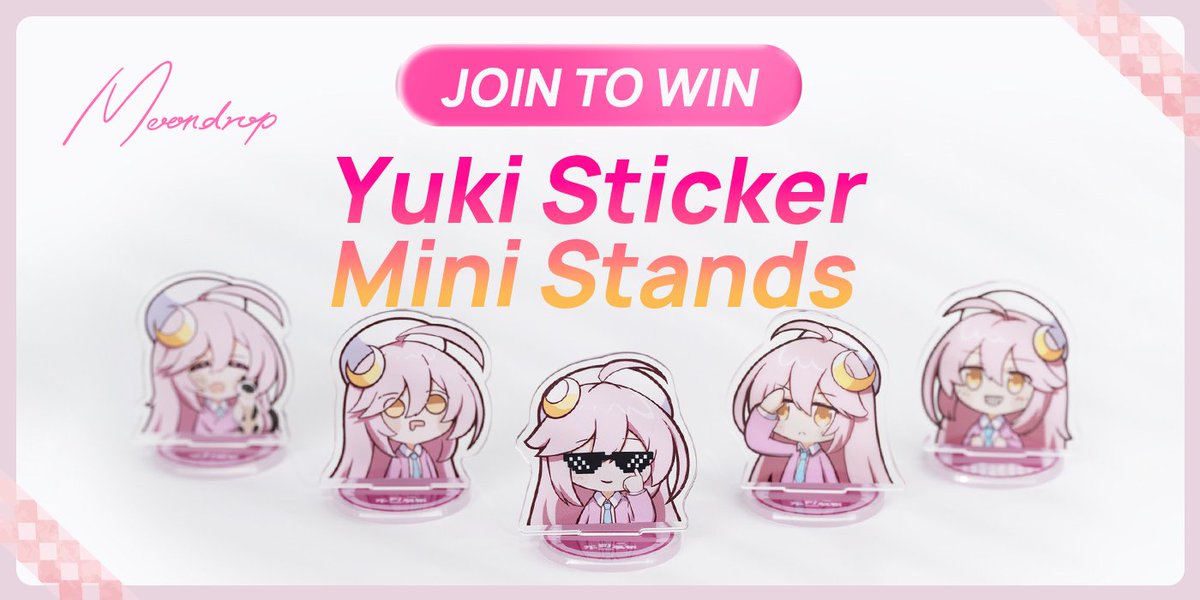 MoondropLab's tweet photo. 🎉Yuki Sticker Mini Stands Giveaway🎉

Happy July! A huge thank you to all MOONDROP fans for your incredible support, we truly appreciate it! 
We’re giving away the full sets of Yuki Sticker Mini Stands (5 in each set) to 20 lucky winners!

Here’s how to enter:
1. Follow us
2. Like this post❤️
2. Repost this post

This giveaway is open worldwide and ends on July 13 at 10 AM (UTC+8). Good luck, everyone! 🍀