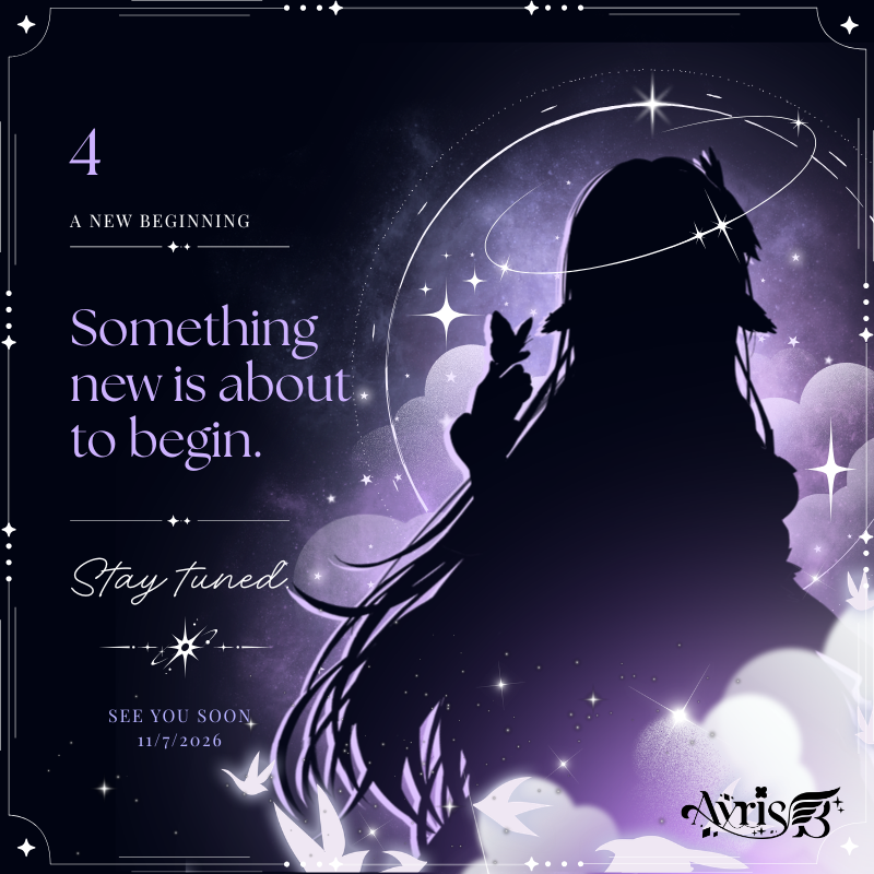 AyrisBelle's tweet photo. ✧ ───────────── ✧  

𝒮𝑜𝓂𝑒𝓉𝒽𝒾𝓃𝑔 𝒾𝓈 𝒸𝒽𝒶𝓃𝑔𝒾𝓃𝑔.
𝒮𝑒𝑒 𝓎𝑜𝓊 𝓈𝑜𝑜𝓃. 

✧ ───────────── ✧  

୨୧ 𝒞𝒽𝒶𝓇𝒶𝒸𝓉𝑒𝓇 𝒟𝒶𝓉𝒶 ୨୧ 
□□□□□□□□□□ 0%

#vtuber #vtuberth https://t.co/n6fqodY0RD