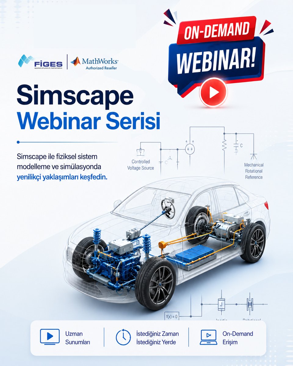 FIGES_'s tweet photo. โถ๏ธSimscape Webinar Serisi ลimdi On-Demand olarak eriลime aรงฤฑk!
Webinar kayฤฑtlarฤฑnฤฑ incelemek iรงin:
๐ https://t.co/66PqttAgGq
#FฤฐGES #MathWorks #Simscape #MATLAB #Simulink #Ondemand #Webinar https://t.co/yLjPqiGuJU