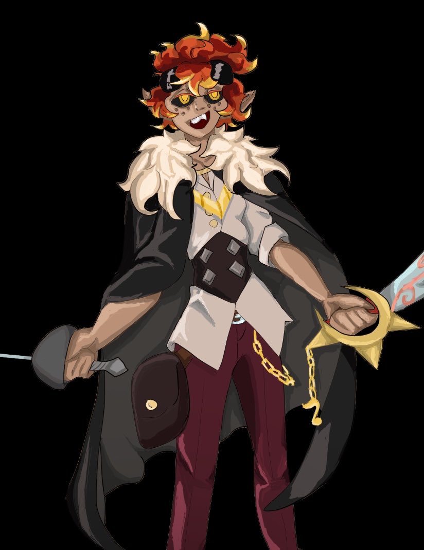 Lazy_Spade_'s tweet photo. @TheOCDoctor1 This is Angelo, he’s a swords bard fire genasi. He’s the son of a noble (or so he thought) and a very eccentric performer, both musically and generally speaking. https://t.co/1wQW6cf1RK