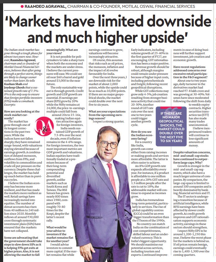 RaajendraGuupta's tweet photo. Those who are always afraid of the market falling should not stay in the market. The market is actually going to go up.
What is saying #RamdevAgrawal ji, a legendary investor? https://t.co/ArlveI59fI