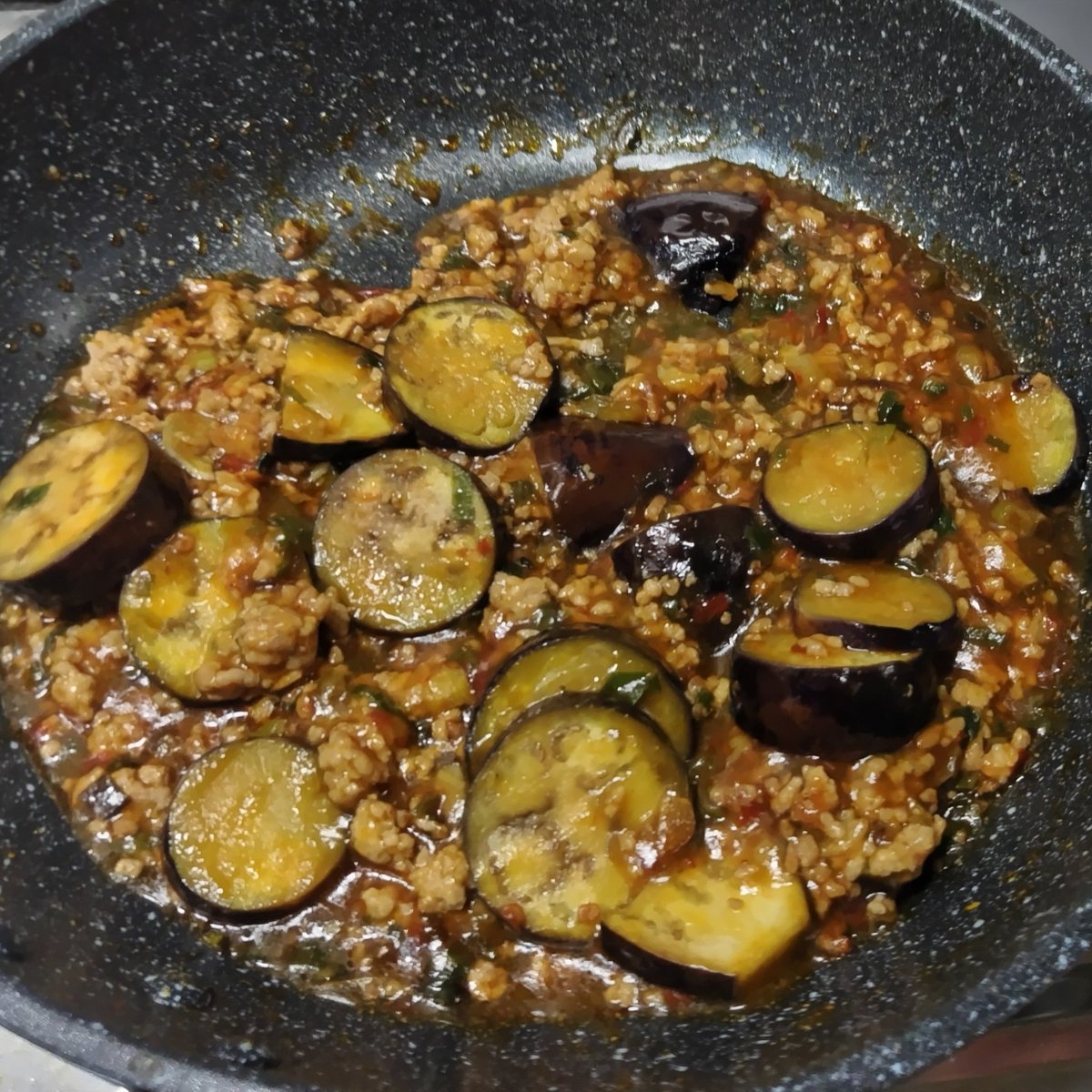 麻婆茄子つくったよ〜