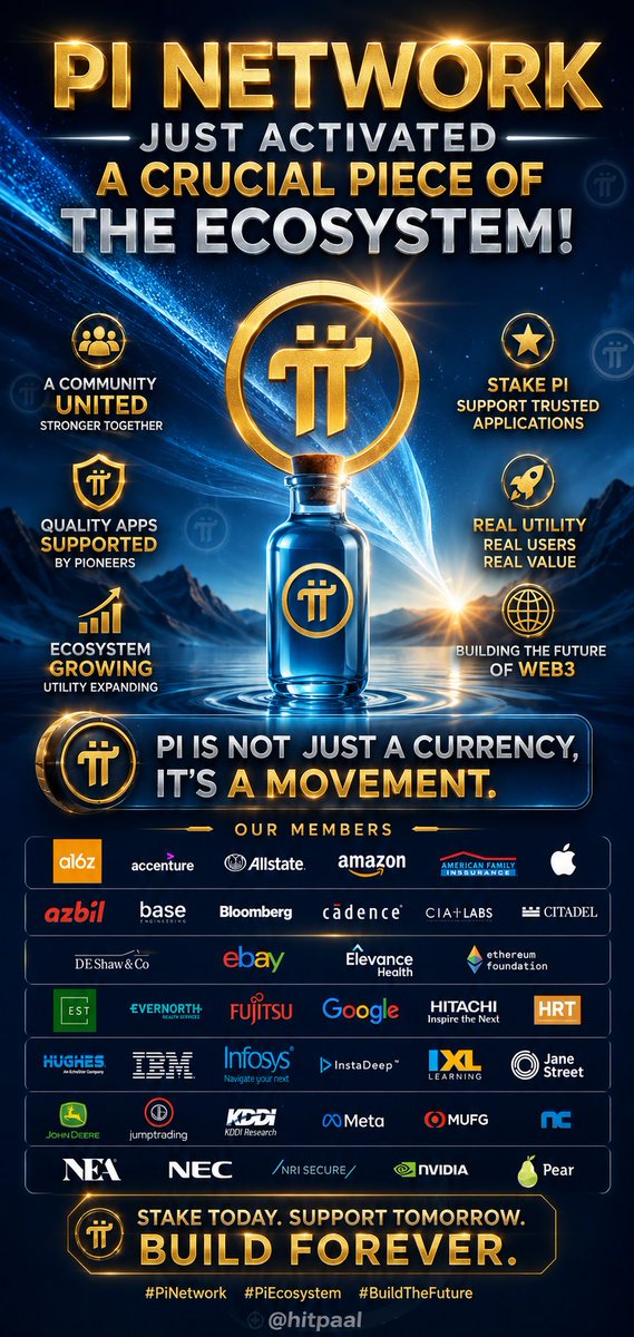 hitpaal's tweet photo. @PiCoreTeam @Chengdiao @DrChengdiaoFan @nkokkalis @BenX_HQ @BSCNews @hokanewscom @X
Proud to be part #PiNetwork #PiMainnet #PiEcosystem #PiApps #Web3 #Crypto https://t.co/WLNMc8DFaW