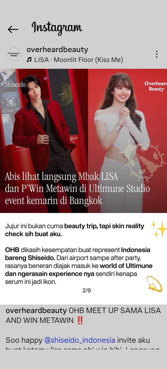 lboosang's tweet photo. 開心了,@shiseido_indonesia 邀請我去見Lisa和 @WinMetawin 啦!我第一眼就注意到：她們真的容光煥發?這也難怪,因為肯定用了資生堂紅妍肌活精華露
IG:overheardbeauty_

WIN ULTIMUNE STUDIO CTW

#WINwithULTIMUNE
#ULTIMUNESTUDIOatCENTRALWORLD
#SHISEIDO #ULTIMUNE
#ShiseidoThailand
#winmetawin https://t.co/JCrWYv6JUf