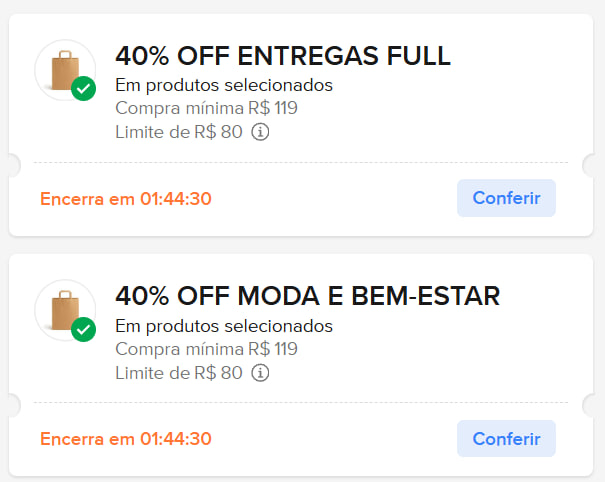LinksBrazil's tweet photo. CUPONS MERCADO LIVRE 40% OFF

🎟 MODA77
🔸 40% OFF em R$119, Limite de R$80

🎟 CASA7DO7RESGATE
🔸 40% OFF em R$499, Limite de R$220

🎟 ESQUENTAFULL
🔸 40% OFF em R$119, Limite de R$80

🎟 FULLRESGATE
🔸 40% OFF em R$119, Limite de R$80

https://t.co/fp4mOTZ1QM

anúncio https://t.co/VmT3iXktb4