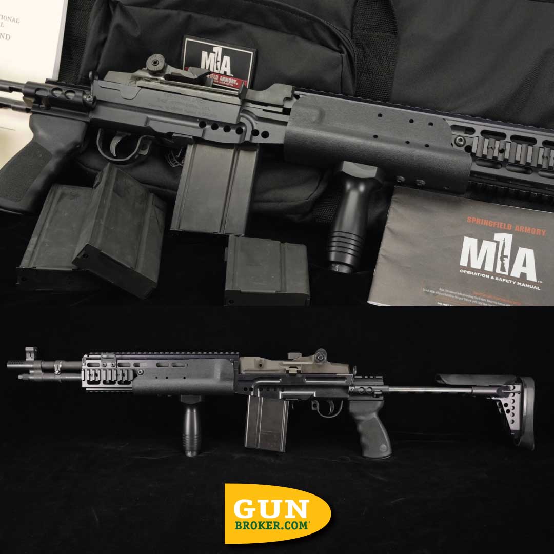 GunBroker's tweet photo. 🔥 #M1AMonday: Springfield Armory M1A SOCOM 16 – 7.62 NATO
🔗 See it here: https://t.co/xIP3aBPZ4p
This M1A SOCOM 16 is upgraded with a SAGE International EBR chassis, adjustable cheek rest, full-length Picatinny rail, and includes six magazines, original parts, manuals, and a soft case.

#M1A #SpringfieldArmory #SOCOM16