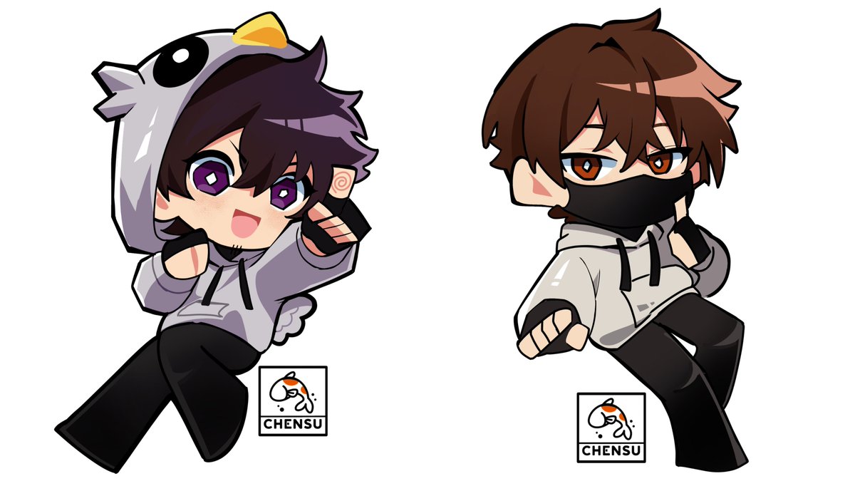 Cchensuu's tweet photo. Dibuje a Aqui-no y Duxobb para unos stickers y Llaveros para la Sugoi.
#aquinoart #duxoart https://t.co/RN5Oq44da7