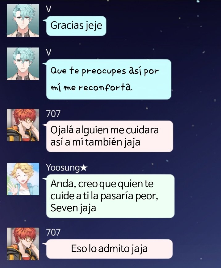 Nyx_Star_Light's tweet photo. Chat con V!!! 🤎✨️
Seven celoso de que le prestemos atención a V hoy jajaja
Y descuento para el DLC de Navidad!!! 🤎✨️
(Yo lo quería comprar pero no tengo nada ahorrado!!!)
#mysticmessenger #Feliz_10toAniversario_MM #V #Saeyoung https://t.co/DbR4aUaEIg