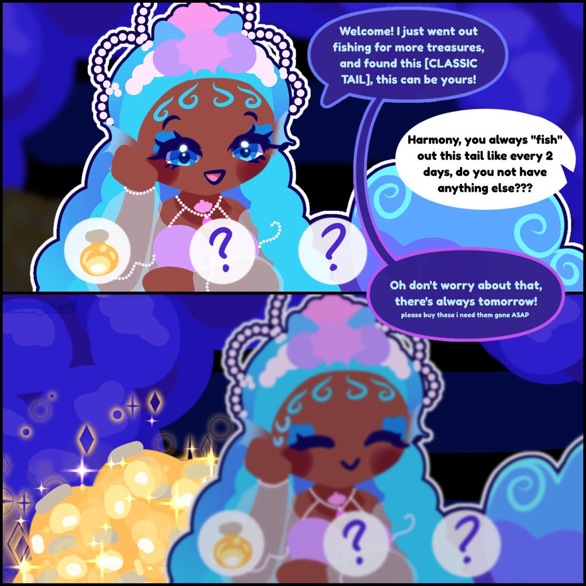 BongoLad's tweet photo. Queen harmony will stare you dead in the eyes and put down the same potion she's been offering for the past week and have not even an ounce of remorse 🚶

#royalehigh #royalehighart @RoyaleHighValks https://t.co/Gi7S4gox9H