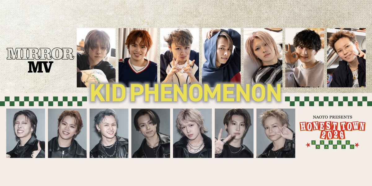 ETS__OFFICIAL's tweet photo. 【#TRIBEPHOTO】

／
　KID PHENOMENON「Mirror」MV 
「NAOTO PRESENTS HONEST TOWN 2026」
　PHOTO販売決定👑
＼

ナチュラルな表情とクールな表情、
異なるシチュエーションが詰まったPHOTOを是非お手元でお楽しみください🎶

🛒EXILE TRIBE STATION ONLINE STORE 
🗓️：7/7(火) 18:00

【TRIBE PHOTO】
🔗https://t.co/aGeHu148Gn

▼詳細はこちら
🔗https://t.co/N2hwan3oW6

@_KID_PHENOMENON 
@LDH_PR_OFFICIAL 
#EXILETRIBESTATION
#ETS
#トラステ
