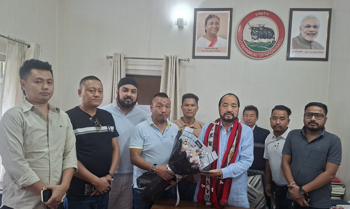 YanthungoPatton's tweet photo. Happy to meet and interact with the @BJYM4NAGALAND team led by its President, Mr. V. Khekato Awomi. We had a meaningful discussion on future endeavours and exchanged views on strengthening the organisation while working towards the progress and aspirations of our people. Wishing the team continued success in all its efforts.