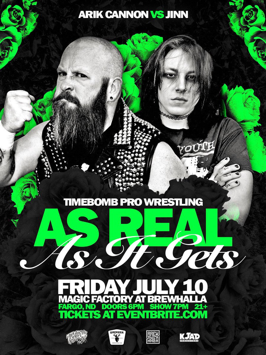 arikcannon's tweet photo. 🚨 F R I D A Y 🚨

July 10th
@TimebombPro
Fargo, North Dakota
Doors 6pm | Show 7pm | 21+

To Do List . . .
- Win match.
- Eat @DeeksPizza. 
- Drink @DrekkerBrewing beer.

🎟️TIX AVAILABLE AT THE DOOR🎟️ https://t.co/kfvK5GhQZ3