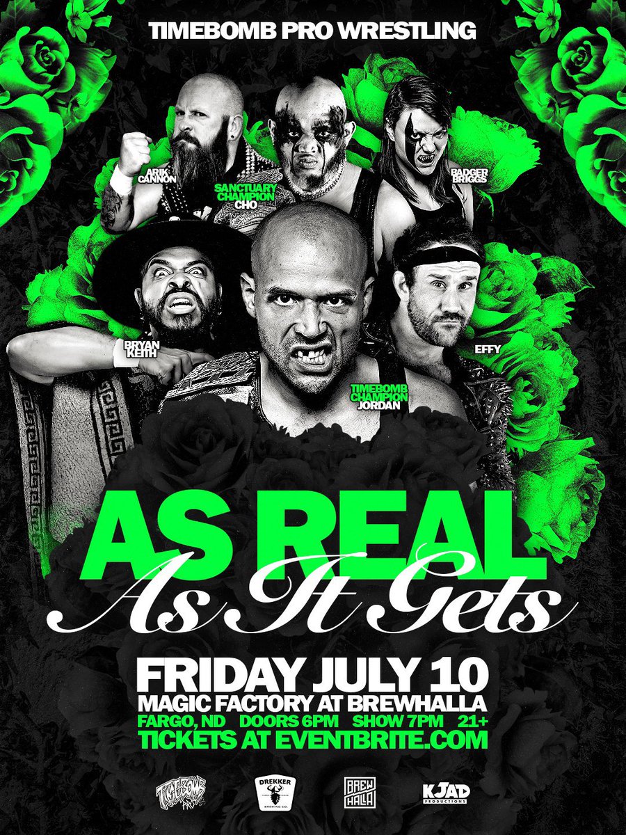 arikcannon's tweet photo. 🚨 F R I D A Y 🚨

July 10th
@TimebombPro
Fargo, North Dakota
Doors 6pm | Show 7pm | 21+

To Do List . . .
- Win match.
- Eat @DeeksPizza. 
- Drink @DrekkerBrewing beer.

🎟️TIX AVAILABLE AT THE DOOR🎟️ https://t.co/kfvK5GhQZ3