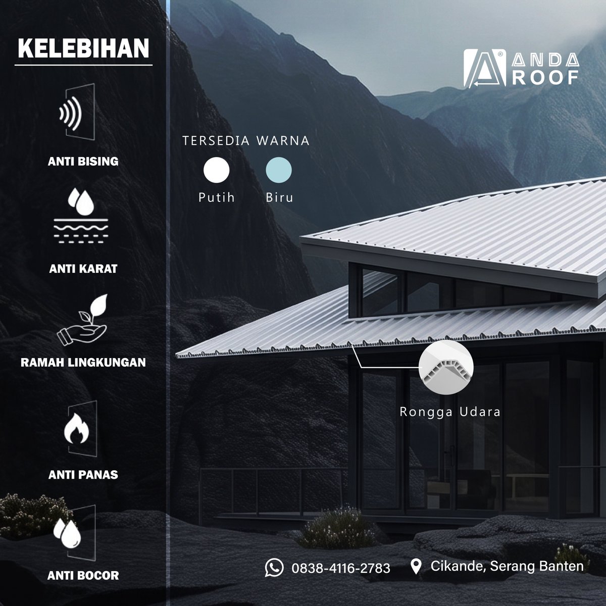 andaroof's tweet photo. Investasi terbaik buat rumah kamu, cuma Rp 120rb/meter! 🤑

Yuk, upgrade atapmu sekarang. Chat kami via WA atau klik link di bio! 👇

 Anda Roof Official
 0838-4116-2783
🌍 https://t.co/NA9JDfZ3sL
🗺️ Cikande, Serang Banten https://t.co/NQFQndLpPd