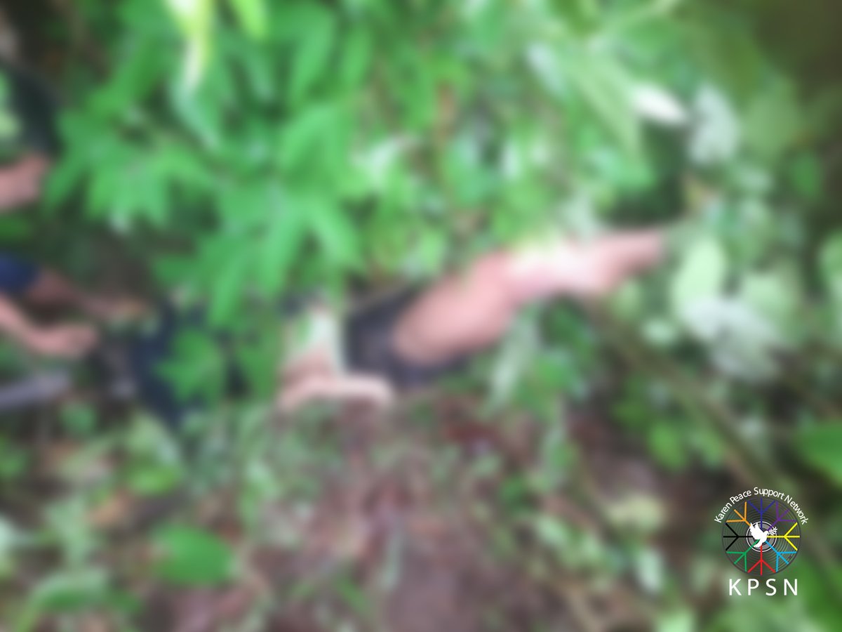 KPSN19's tweet photo. On June 30th, Burma Army LIB-583/587 fired a gun on a man, aged 30, from Htee Kler Ni village, Waw Ray township, Dooplaya district, while on his way to farm. The gun shots killed him on the spot. Read more>>>https://t.co/IMQ793WFSd https://t.co/fIlyd5wBCm