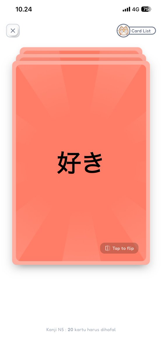 tanehongo's tweet photo. Tujuan bikin Tanehongo app adalah mempermudah Nakama untuk hafalan (kanji & kotoba), terutama untuk pemula.

Nakama ga harus ribet input2 kanji, ga harus pusing mikirin apa yang harus dihafal, tinggal fokus aja hafalin kanjinya. Cara pakainya jg tinggal swipe2 aja.

Kita udah sediain deck kanji N5 & N4. Kalau butuh deck custom, juga bisa pakai template atau bikin deck sendiri. 😺

Tamin dan Sensei mau semua orang bisa belajar bahasa Jepang dengan mudah dan terjangkau. Makanya Tanehongo app kita buat gratis. 🌸