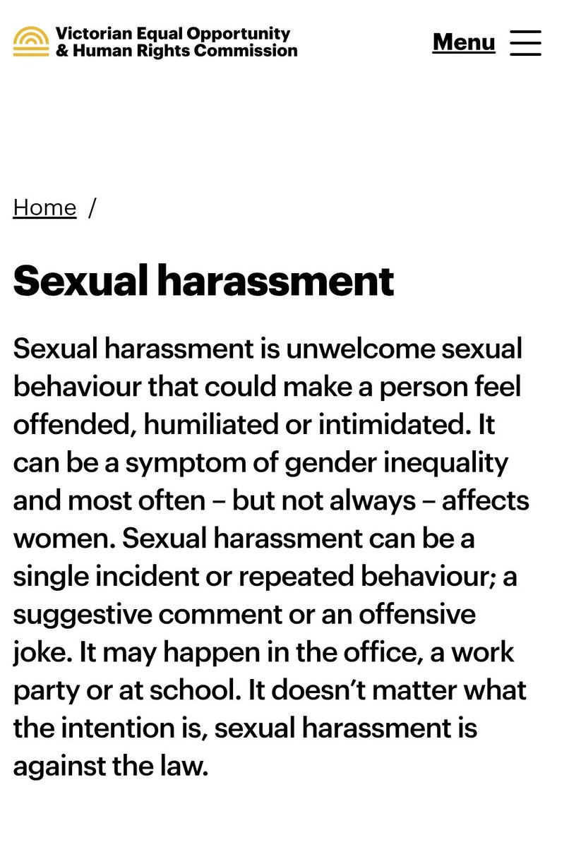 KarenWalkerCM's tweet photo. @Jamesfooty1 @Kat_Zilla_ Sexual harassment is a crime. https://t.co/az8XGMKHNk