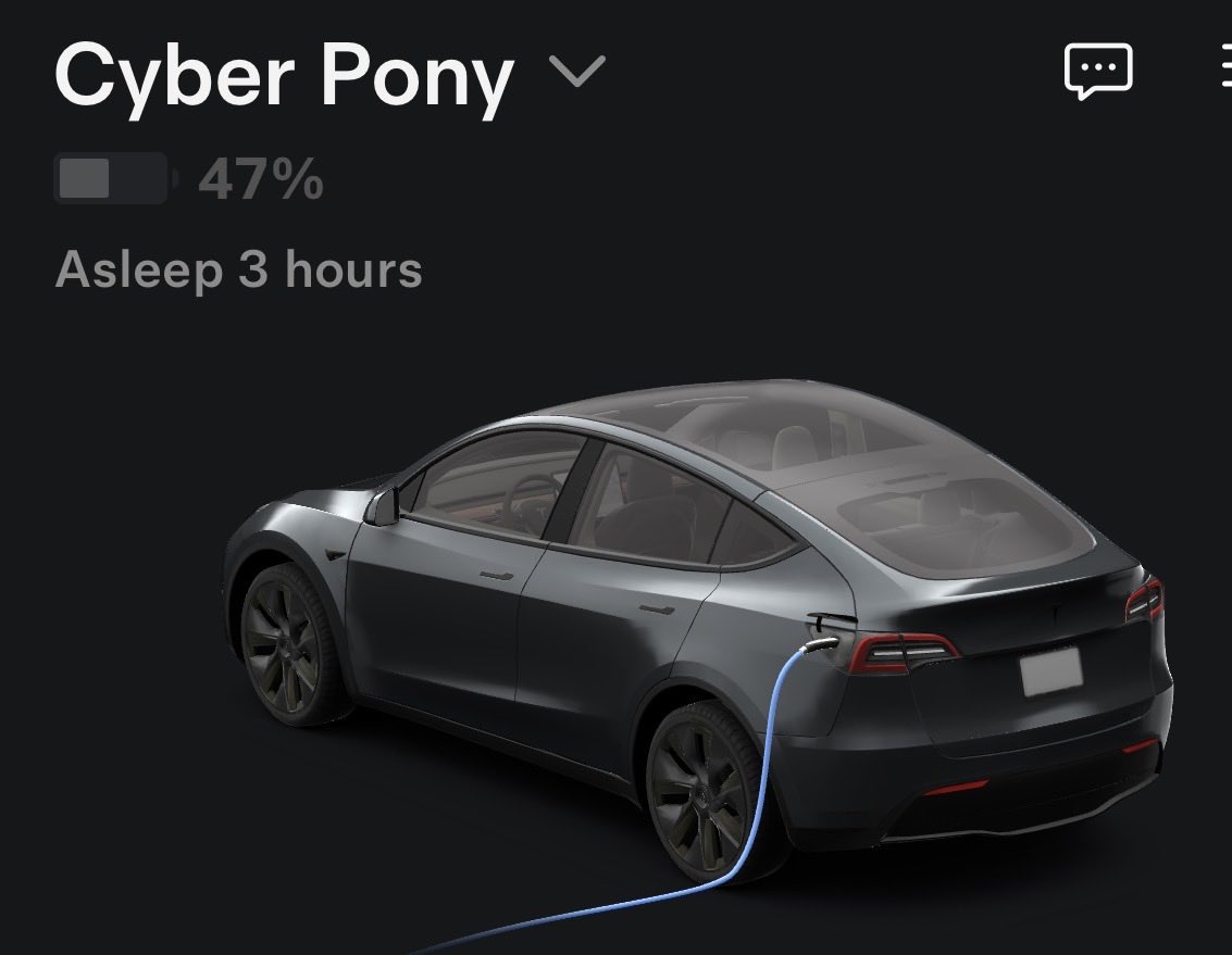 MidMitt_Wired's tweet photo. Exciting news.  CyberPony to be joined by CyberGoat this week. A robot Tesla Model Y drives us on the MidMitten roads, now a robot Navimow X430 will mow our MidMitten lawn. https://t.co/4oINig0Rdr