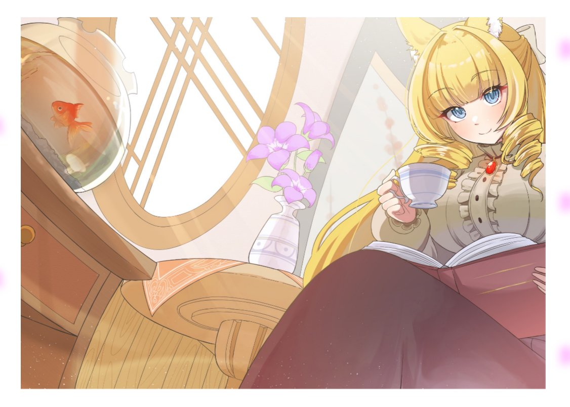YumebonTRPG's tweet photo. ニト~Nito~様にひめのイラストを描いて頂きました！
午後の優雅なティータイムを素敵なイラストで彩って頂きました！ありがとうございます！ https://t.co/QZi5I0OR8Q