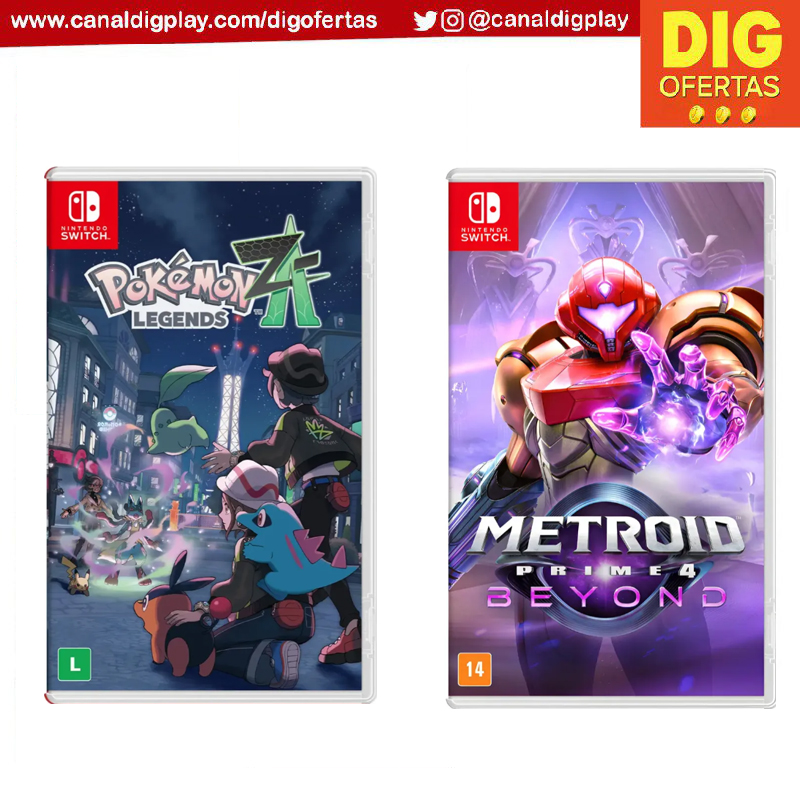 CANALDIGPLAY's tweet photo. ⚠️  ALERTA DESCONTO JOGOS SWITCH 1⚠️
🏷️  Usando o cupom CARRINHOMELI
 
POKEMON LEGENDS ZA
💳 De R$ 349 por R$ 244

METROID PRIME 4 BEYOND
  🇧🇷 Jogo em português
💳 De R$ 349 por R$ 190

  🛒Faça sua compra aqui: https://t.co/cuBiP7Ys7k https://t.co/WAXcJiTZ4q