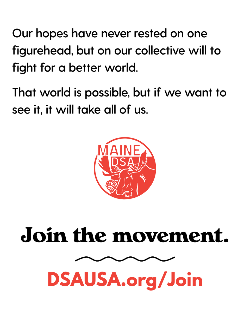 DSA_Maine's tweet photo. Our statement on the Maine Senate race. We stand with Jenny Racicot, and call for Platner to step down. https://t.co/gVTo9he9qM