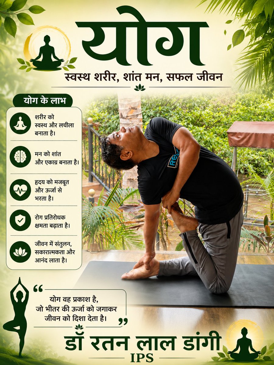 IpsDangi's tweet photo. #सुप्रभात #Goodmorning
#Guide_the_Youth_Grow_the_Nation #My_goal_healthy_citizen #ipsdangi #ips #Yoga #fitindia #viksitbharat #Yogasanabharat #parbatsar https://t.co/NSTshSE7io