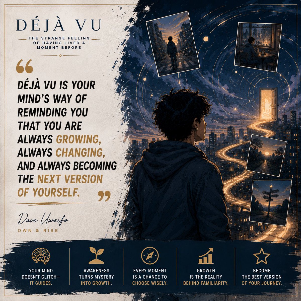 ownrisemindset's tweet photo. Sometimes your mind connects the dots before your awareness does.

That strange feeling might be telling a deeper story.

📖 DEJA VU:
https://t.co/RtuhuizUY5

#dejavu #bookquotes #mindset #psychology #consciousness #books #selfgrowth #amreading https://t.co/gk5024EIuy