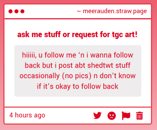 pipmeer's tweet photo. helloo yes ur ok to fb im mostly uncomfy w ppl in shedtwt who post pics, but u dont so its fine !! https://t.co/ahVKtHvY9n