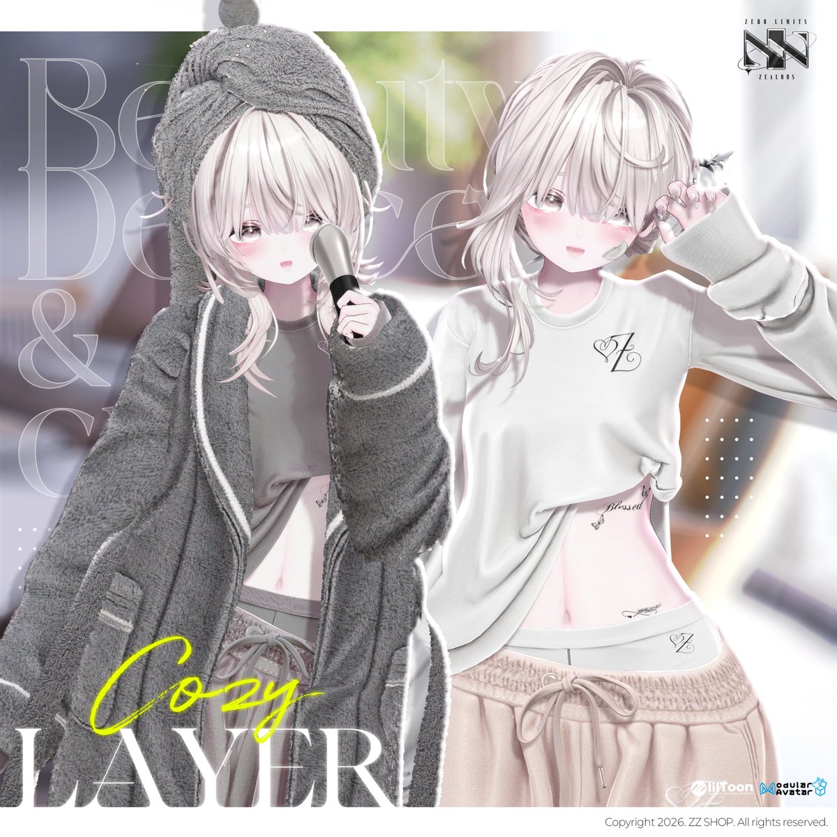 booth_zz_shop's tweet photo. 【RT+Follow】 🐻 新作リリース記念！新作『Cozy Layer』登場 ＆ Sale中✨https://t.co/Xat4O0cl6eお家でのリラックスタイムにぴったりなラウンジウェア、ローブ、タオル、スリッパなどが含まれた、暖かくて心地よいルックです！ 🏡✨@booth_zz_shop   抽選で5名様に【FULL PACK】をプレゼント！🗓️抽選日：7月10日（金）20:00